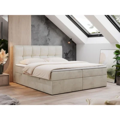 MKS Boxspringbett RICO in Beige, Liegefläche 120x200 cm